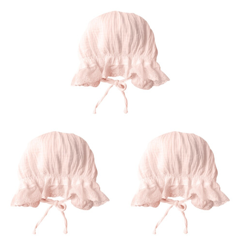 3Pièces Chapeau Été Rose Fin Pliable Respirant 1