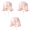 3Pièces Chapeau Été Rose Fin Pliable Respirant 3