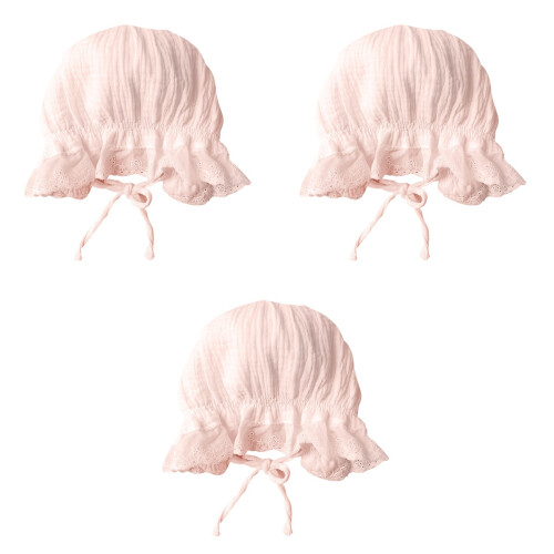 3Pièces Chapeau Été Rose Fin Pliable Respirant 2