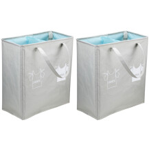 2Pièces Panier De Rangement Vêtements Clair Oxford Lavable