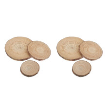6Pièces Coasters Bois Beige Ronds Protection Table Maison Élégante