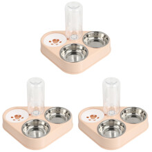 3Pièces Fontaine D'eau Rose Pour Chats Matériau Résistant