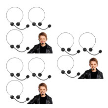9Pièces Microphone Casque Jouet Noir Accessoire Costume Maison