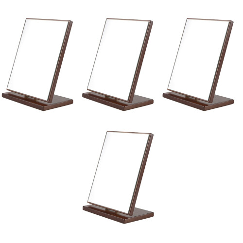 4Pièces Miroir Décoratif Bois Couleur Marron Clair Pour Coiffeuse 2