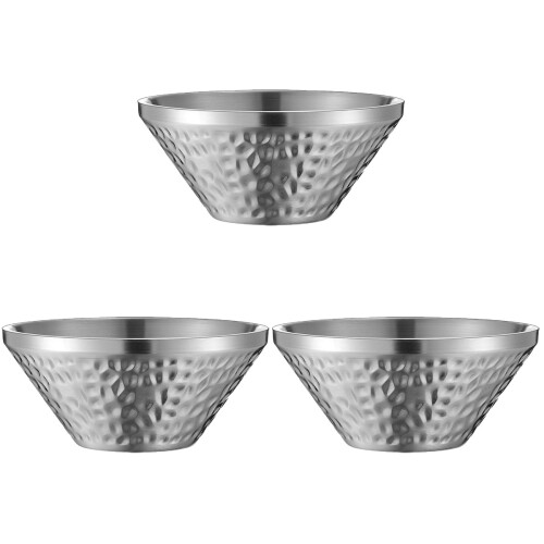 3Pièces Bol Rangement Cuisine Polyvalent Design Argent 1