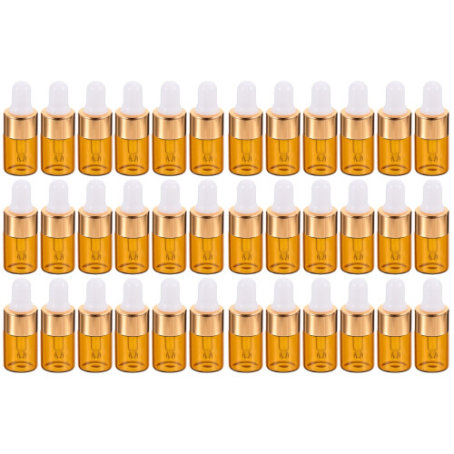 50Pièces Flacons Subpackaging Orange En Verre Compte- 2
