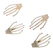 4Stk Halloween Duckbill Clips Mit Skelett Und Funkelnden
