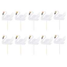 10 Stuks Kleine Zwaan Cake Toppers Voor Verjaardag En Feest