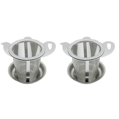 2Ensembles Passoires Infuseurs Acier Inoxydable Résistant Argent 2