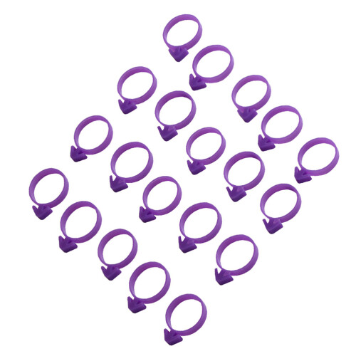 50St Silicone Icing Zak Sluitingen Paarse Ring Voor