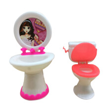 1 Set Poppenhuis Mini Wastafel Mini Toiletpot Wastafel Badkamermeubel