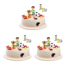 3Sets Voetbal Cake Topper Lichtgewicht Kleurrijk Feest Cake Decor