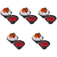10St Zwart Plastic Speelvoedsel Voor Kinderspeelkeuken En Foto Props