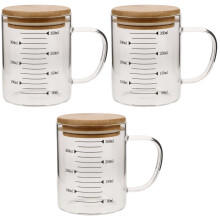3St Keuken Meetbekers Bamboe Met Voor Dranken En
