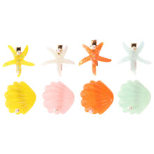 4Paren Schelp Haarspelden Acryl Haarclip Accessoires Kleurrijk