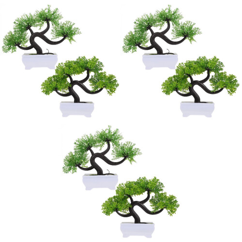 6Pièces Simulation Bonsai Artificiel Pour Bureau 2
