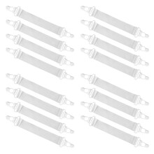 48St Verstelbare Witte Bedlaken Clips Elastisch Houder Strap