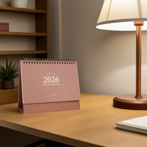 2Pièces Calendrier De 2026 Mini Khaki Métal Office 2