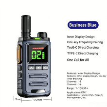 2 Pack Walkie Talkie LED Flashlight 16 Channels Long Range Two Way Radio Type-C Rechargeable for Camping Outdoor
