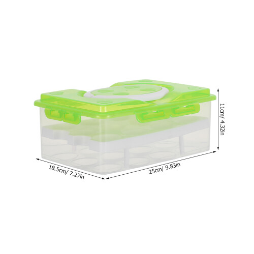 2Pièces Boîte Protection Œufs 24 Compartiments Verte 1