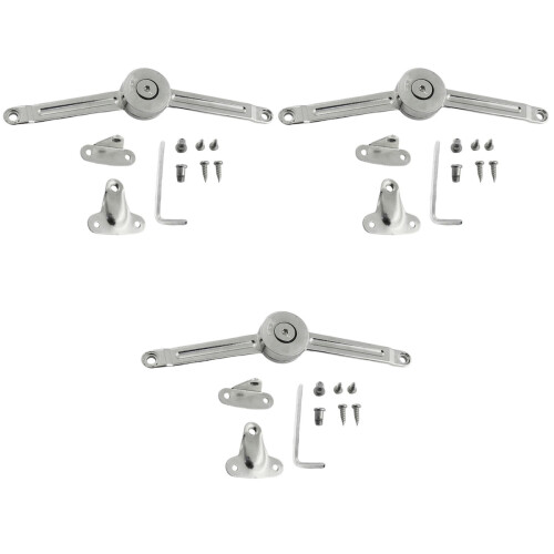 3Pièces Accessoires Armoire Tige De Support Zinc Argenté 1