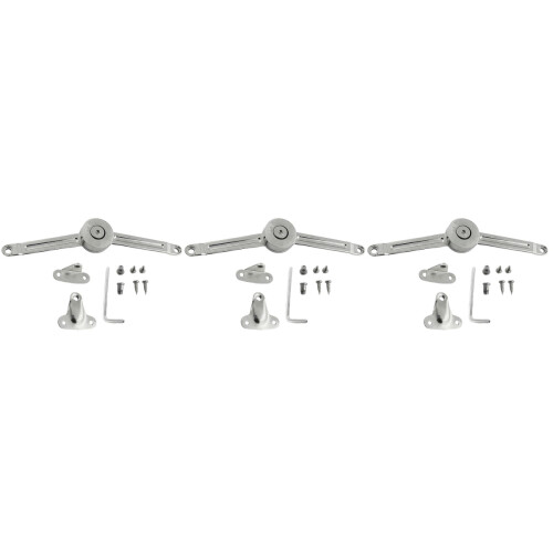 3Pièces Accessoires Armoire Tige De Support Zinc Argenté 2