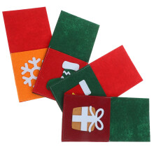 4St Kleurige Bestekhouder Voor Kerstfeest En Tafelversiering