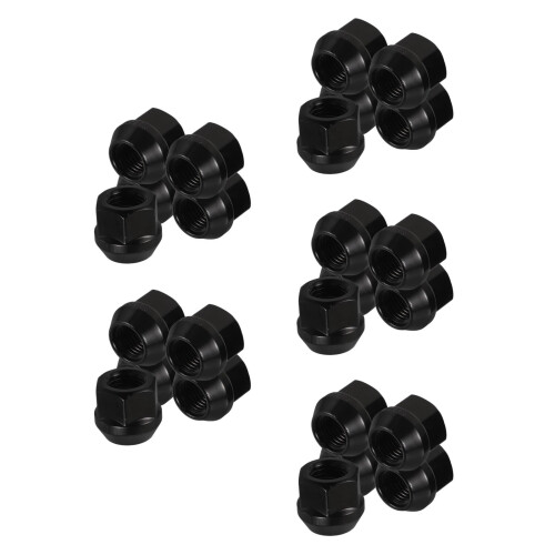 25Pièces Cache-Écrous Métal Noir Fixation Sécurisée Roues Auto 2