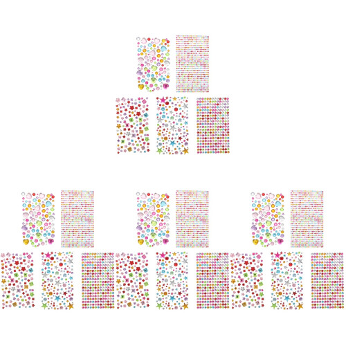 20Feuilles Stickers Autoadhésifs Strass Colorés Pour Décor 1