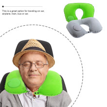 2St Compacte Opblaasbare Nek- En Rugkussens Comfortabele Reiskussens
