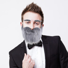 valse baard en wenkbrauwen set, zelfklevend, realistisch