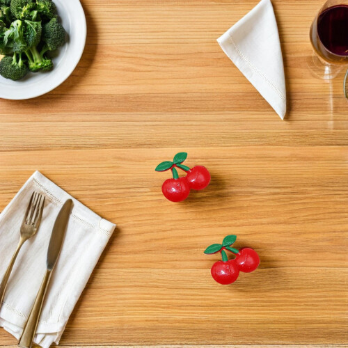 8Pièces Anneaux De Serviette Rouge Fruit Alliage Pour Décor De