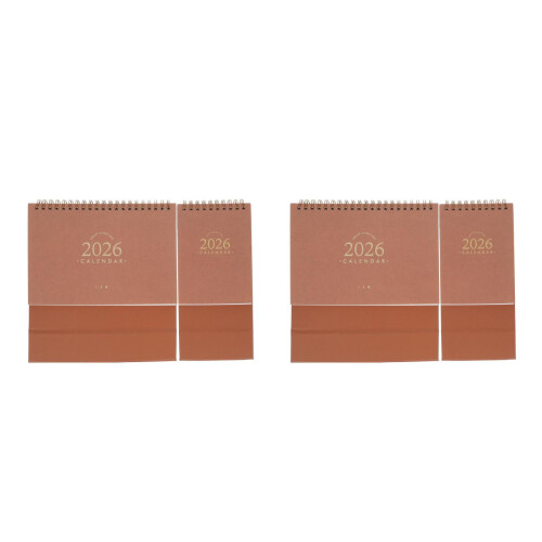 4Pièces Calendrier De 2026 Khaki Metal