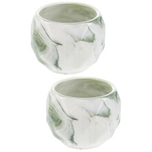 2Pièces Contenant Vert Pot Succulentes Céramique