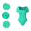 Damen-Body Formend Kurzarm Basic Training Mintgrün S — formende body damen, grüne trainingsbody, basic body damen 2