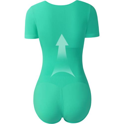 Damen-Body Formend Kurzarm Basic Training Mintgrün S — formende body damen, grüne trainingsbody, basic body damen 2