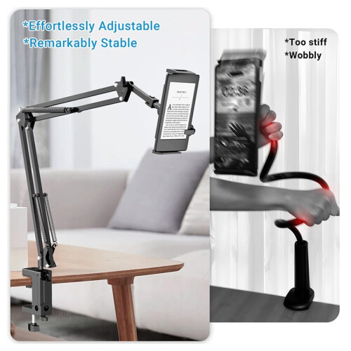 Suporte de Mesa para Tablet com Mãos Livres, com Controle Automático de Cliques e Braço Ajustável para Celulares e Tablets. 2