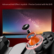 D8+Stretching Wireless Mobile Game Controller with Hall Trigger Supports Tablet for PC/Android/IOS Tablet White