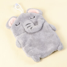 1St Grijze Baby Badhanddoek Coral Fleece Met Cartoon En Handdoekhaak