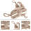 4Pièces Éponges De Douche Adorables Khaki Suspension 8