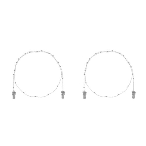 2Pièces Fixe Argentée Pour Masques Et Lunettes Élégante 2