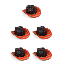 5Pièces Chapeaux Cowboy Rétro Couleurs Variées Indépendance