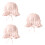 3Pièces Chapeau Été Rose Fin Pliable Respirant 7