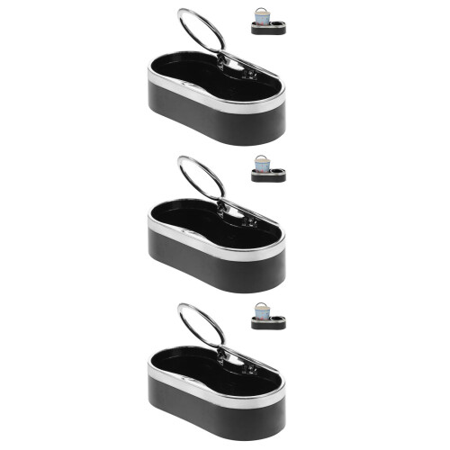 3Pièces Support Double Boissons Plastique Noir Pour Siège Arrière 1