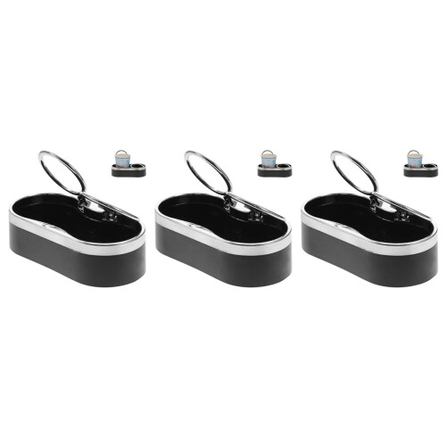 3Pièces Support Double Boissons Plastique Noir Pour Siège Arrière 2
