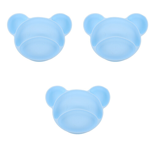 3Pièces Bols Bébé Silicone Ours Sécurisée 2