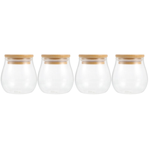 4Pièces Petits Contenants En Verre Transparent Pour Conserves 1