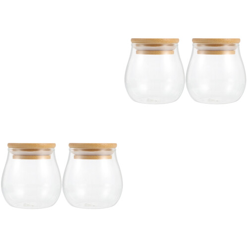 4Pièces Petits Contenants En Verre Transparent Pour Conserves 2