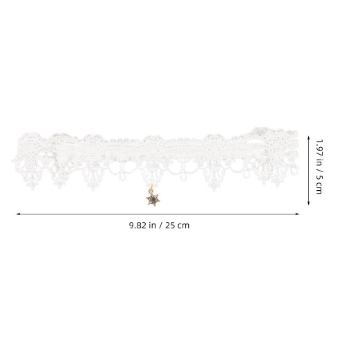 2St Witte Leg Belt Met Kant En Steentjes 1