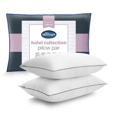 Silentnight Luxury Hotel Collection Piped Pillows 2 Pack - Hotel Quality Stylish Pillow Soft Medium Support Back & Side Sleepers Filled with Finest F